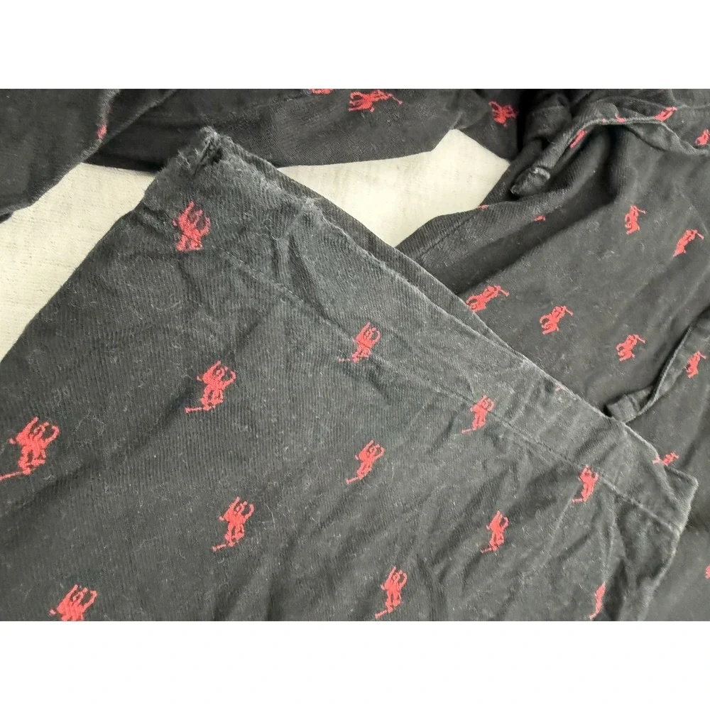 Polo Ralph Lauren Men's 2 Piece Sleepwear Set XL Black Pants w/ Gray Waffle Top